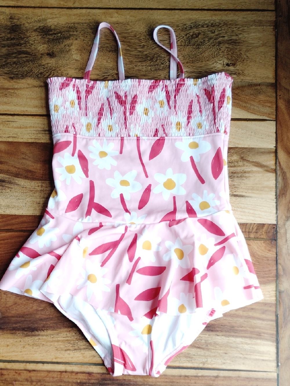 Hanna Andersson Light Pink Girls' Swimsuit with Daisy Accent Sz 8